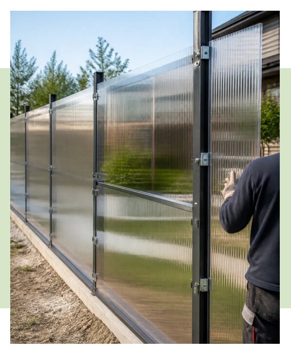 Установка забора из поликарбоната под ключ в Котельниках